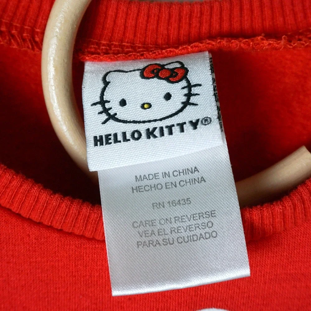 Hello Kitty Sweatshirt Kids 6X‎ Red Graphic Pocket Long Sleeve Sanrio Top